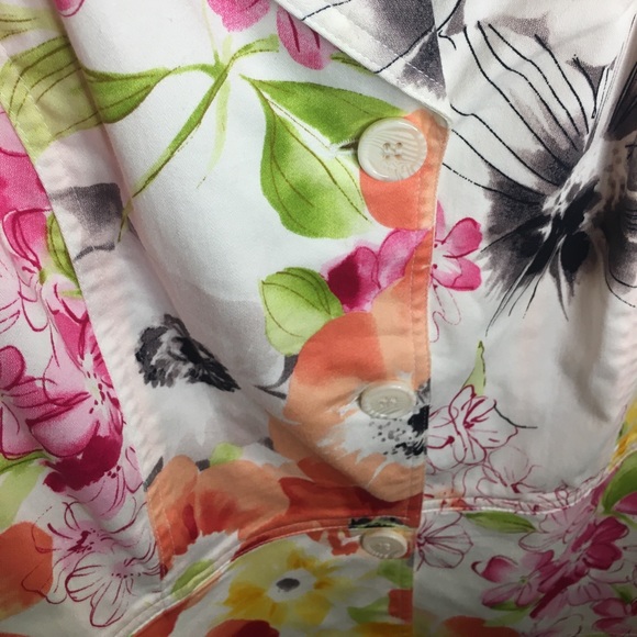 Coldwater Creek | Women’s Colorful Floral Print Pea Coat Jacket - Picture 10 of 16